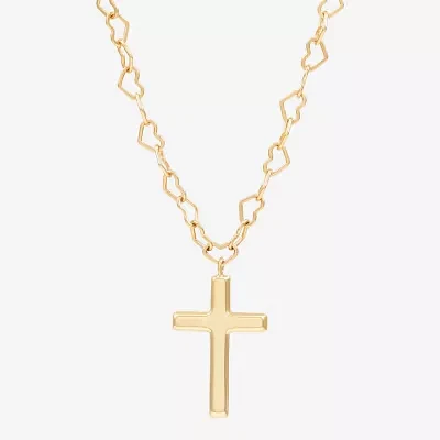 Womens 10K Gold Cross Pendant Necklace