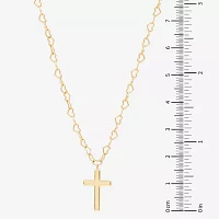 Womens 10K Gold Cross Pendant Necklace