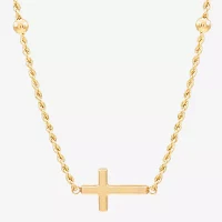 Womens 10K Gold Cross Pendant Necklace