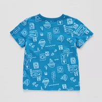 Okie Dokie Toddler & Little Boys Crew Neck Short Sleeve Graphic T-Shirt