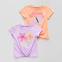 Okie Dokie Toddler & Little Girls 2-pc. Round Neck Short Sleeve T-Shirt