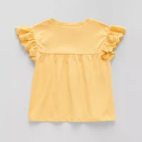 Okie Dokie Toddler & Little Girls Round Neck Short Sleeve Peplum Top