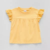 Okie Dokie Toddler & Little Girls Round Neck Short Sleeve Peplum Top