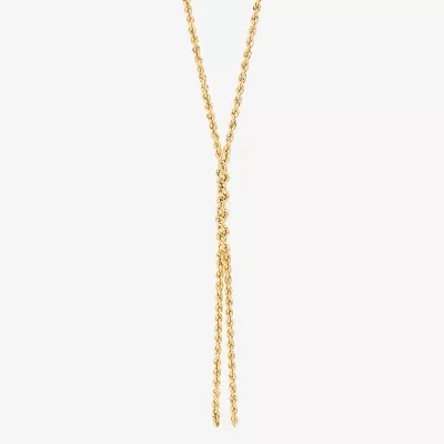 Womens 10K Gold Y Necklace