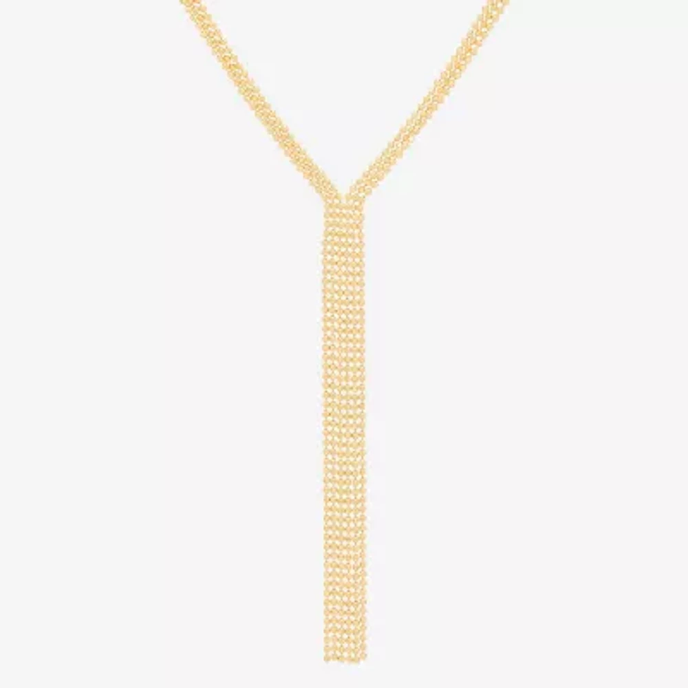 Womens 10K Gold Y Necklace