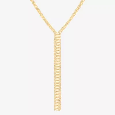 Womens 10K Gold Y Necklace