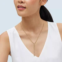 Womens 10K Gold Y Necklace