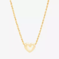 Womens 10K Gold Heart Pendant Necklace