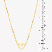 Womens 10K Gold Heart Pendant Necklace