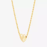Womens 10K Gold Heart Pendant Necklace