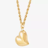 Womens 10K Gold Heart Pendant Necklace
