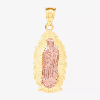 Our Lady Of Guadalupe Unisex Adult 14K Gold Oval Pendant