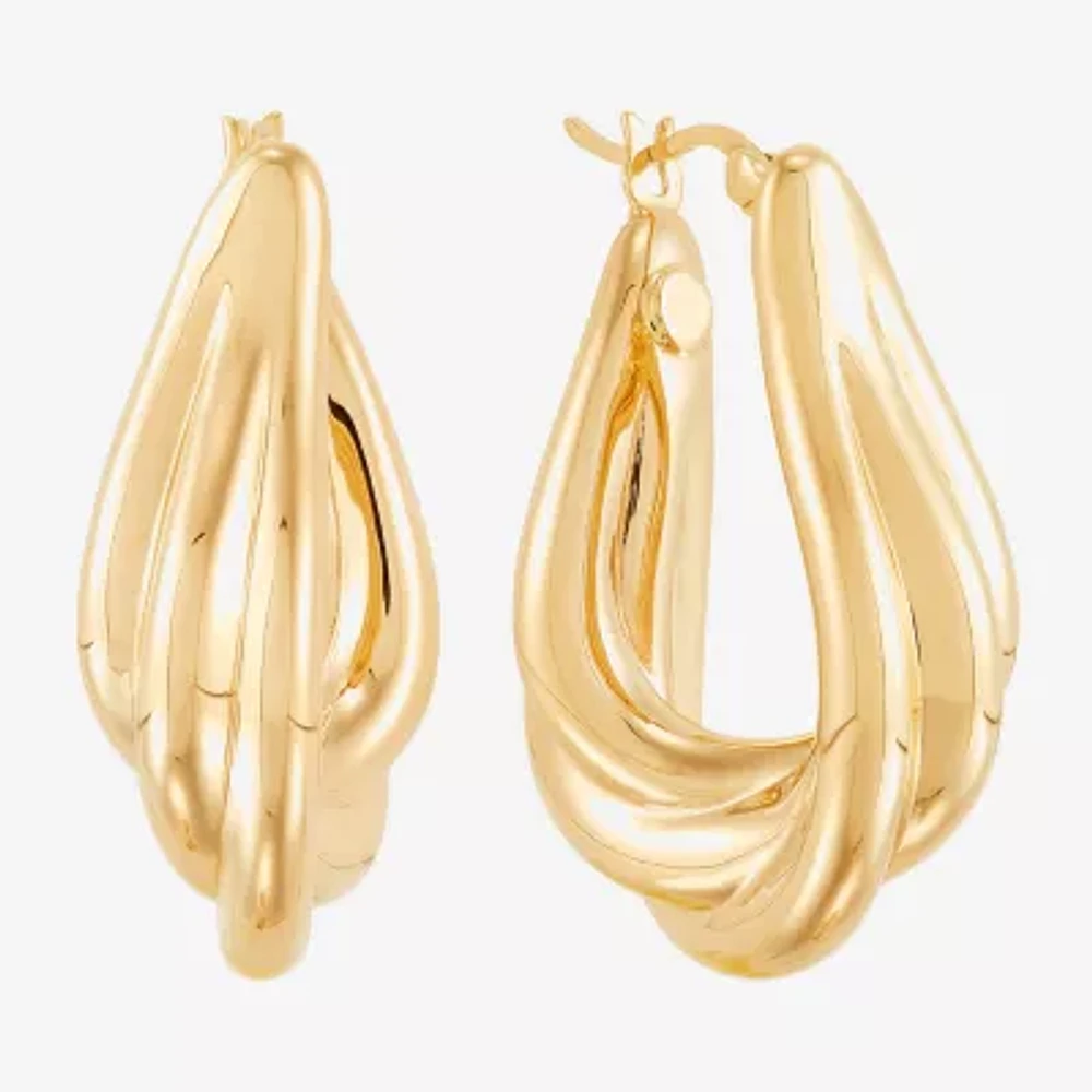 14K Gold 25.1mm Round Hoop Earrings