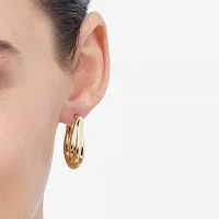 14K Gold 25.1mm Round Hoop Earrings