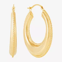 14K Gold 28mm Round Hoop Earrings