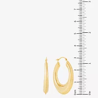 14K Gold 28mm Round Hoop Earrings