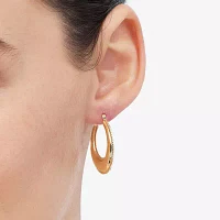 14K Gold 28mm Round Hoop Earrings