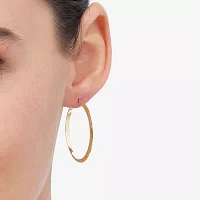 14K Gold 35mm Round Hoop Earrings