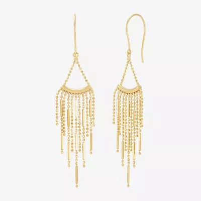 10K Gold Round Drop Earrings