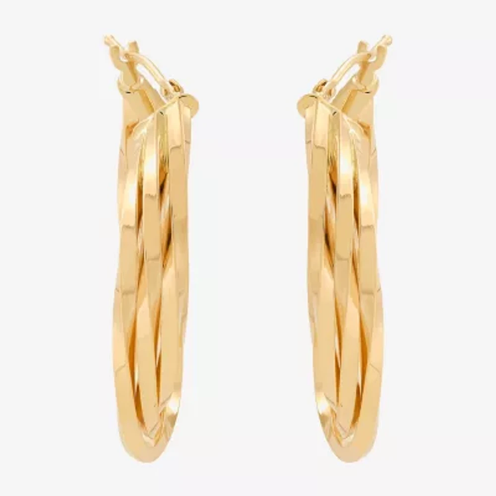 Made in Italy 14K Gold 33.5mm Curved Hoop Earrings