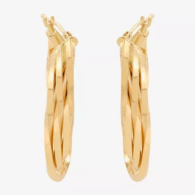 Made in Italy 14K Gold 33.5mm Curved Hoop Earrings