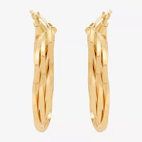 Made in Italy 14K Gold 33.5mm Curved Hoop Earrings