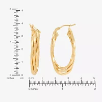 Made in Italy 14K Gold 33.5mm Curved Hoop Earrings