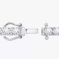 Diamonart White Cubic Zirconia Sterling Silver Round 7.25 Inch Tennis Bracelet