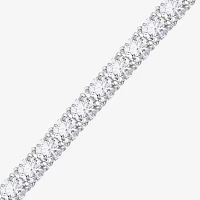 Diamonart White Cubic Zirconia Sterling Silver Round 7.25 Inch Tennis Bracelet