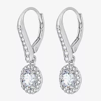 Diamonart White Cubic Zirconia Sterling Silver Round Drop Earrings