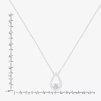 (Si1-Si2/ H-I) Womens 1/4 CT. T.W. Lab Grown White Diamond Sterling Silver Pear Pendant Necklace