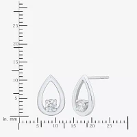 (Si1-Si2/ H-I) 1/4 CT. T.W. Lab Grown White Diamond Sterling Silver Pear Stud Earrings