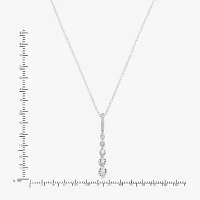 Linear Womens 1/10 CT. T.W. Natural White Diamond Sterling Silver Pendant Necklace