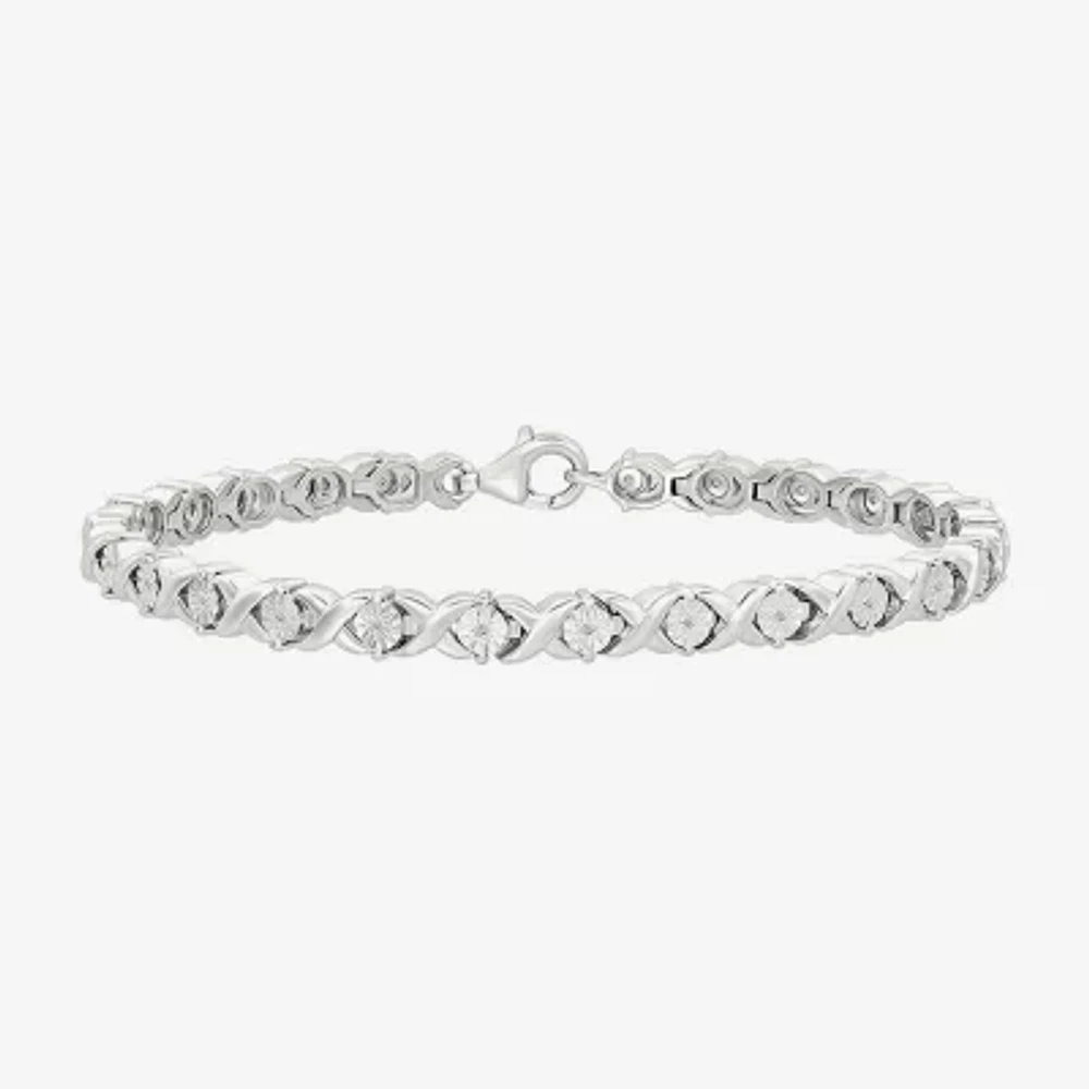 1/10 CT. T.W. Natural White Diamond Sterling Silver 7.5 Inch Tennis Bracelet