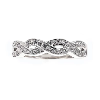 DiamonArt® Cubic Zirconia Sterling Silver Infinity Ring