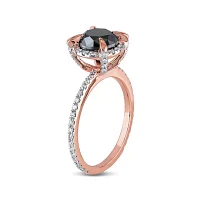 Midnight Black Diamond 2 CT. T.W. White and 10K Rose Gold Ring