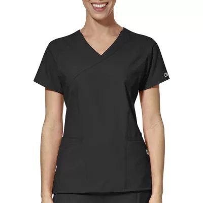 Wink® W123 Mock Wrap Womens Moisture Wicking Wrinkle Resistant Quick Dry Short Sleeve Scrub Top