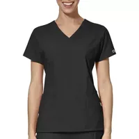 Wink® W123 By Wonderwink 6455 Mock Wrap Womens Plus Moisture Wicking Wrinkle Resistant Quick Dry Short Sleeve Scrub Top