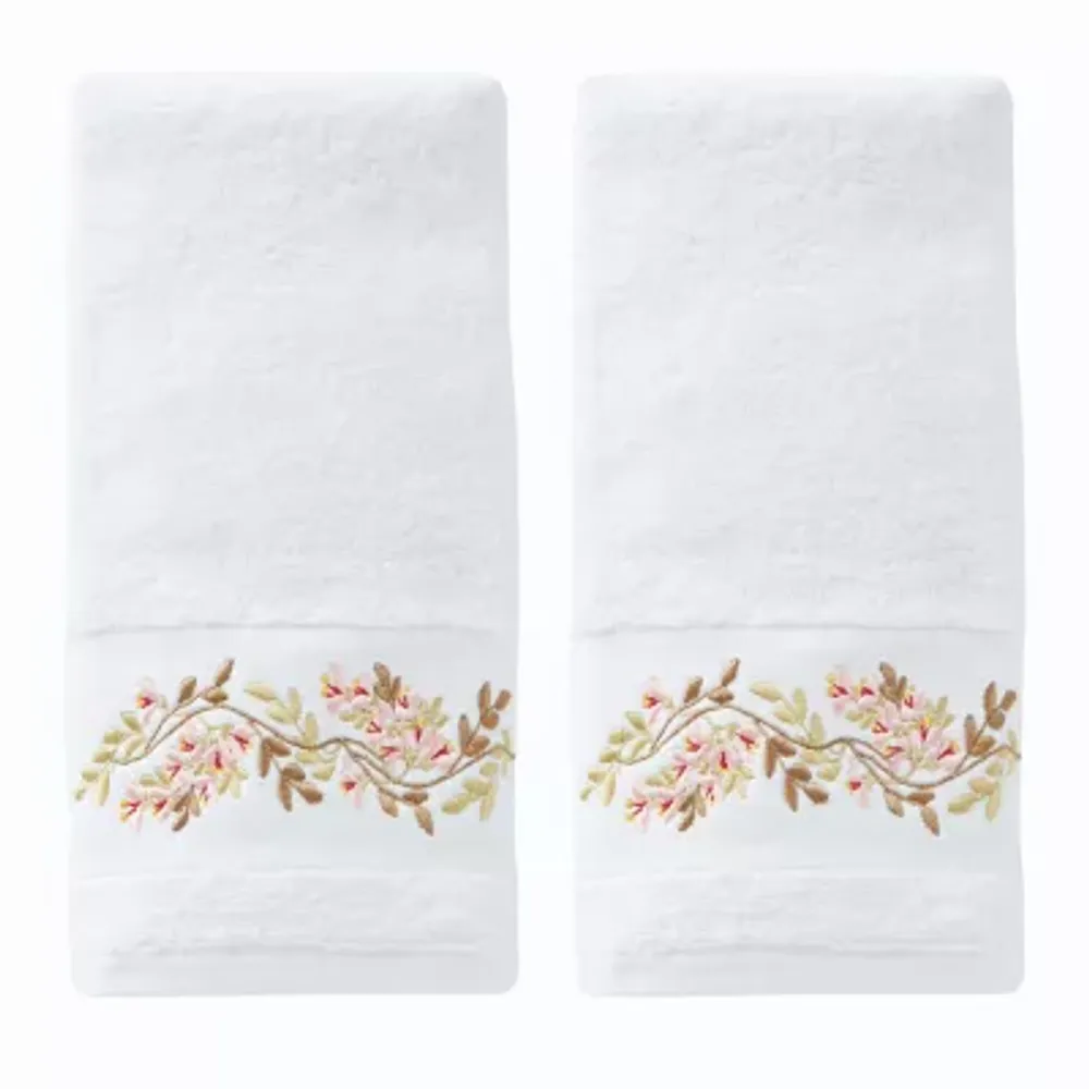 Saturday Knight Misty Floral 2-pk Embroidered Hand Towels