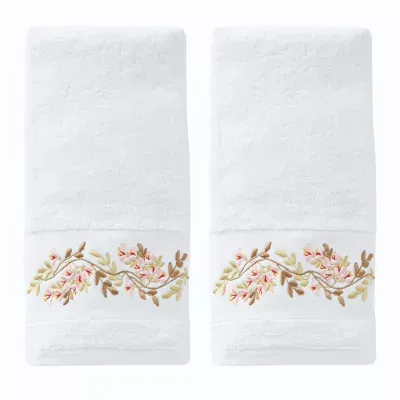 Saturday Knight Misty Floral 2-pk Embroidered Hand Towels
