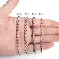 Stainless Steel 24 Inch Solid Link Chain Necklace