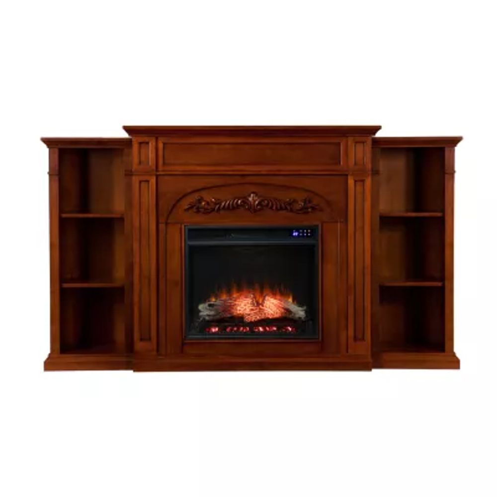 Jedor Bookcase Electric Fireplace