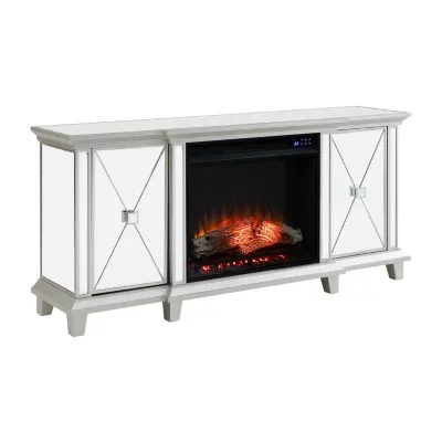 Shaman Media Console Mirrored Fireplace