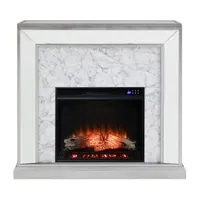 Jadian Mirrored Faux Marble Fireplace