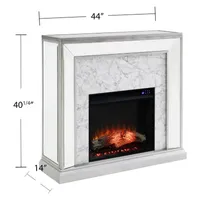 Jadian Mirrored Faux Marble Fireplace