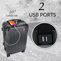 DUKAP Intely Hardside Spinner 20'' Carry-On with USB port