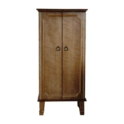 Hives And Honey Cabby Lockable Oak Jewelry Armoire