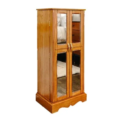 Hives And Honey Chelsea Walnut Mirrored Jewelry Armoire