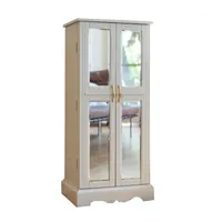 Hives And Honey Chelsea White Mirrored Jewelry Armoire