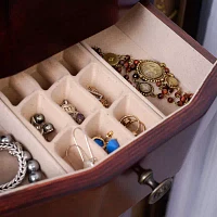 Hives And Honey Louis Lockable Cherry Jewelry Armoire